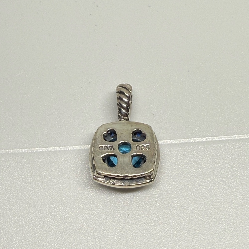 David Yurman Blue Topaz pendent with Blue Sapphires - Picture 3 of 7